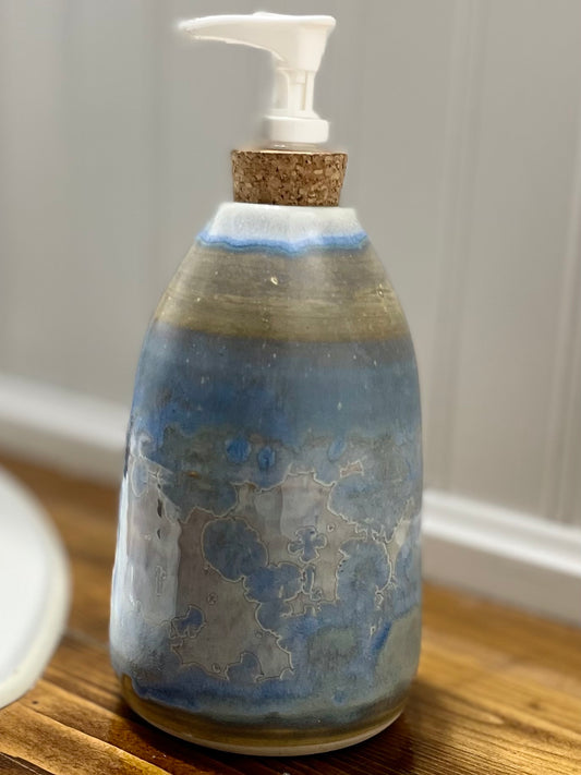 Blue Crystalline Soap Dispenser